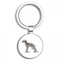 Glover Trading Italian Greyhound Dog Sketch Round Stainless Steel Metal Key Chain Keychain Ring Double Sided Deisgn 