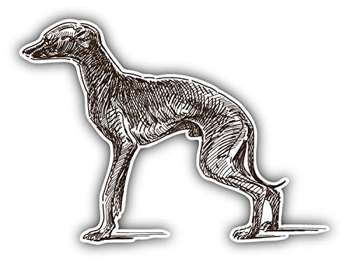 Glover Trading Italian Greyhound Dog Sketch Round Stainless Steel Metal Key Chain Keychain Ring Double Sided Deisgn