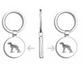 Glover Trading Italian Greyhound Dog Sketch Round Stainless Steel Metal Key Chain Keychain Ring Double Sided Deisgn