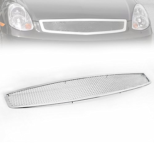 Main Upper Stainless Steel Mesh Grille Grill Chrome For G35 Coupe 2dr