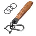 Leather Wristlet Keychain For Car And Home Keys Brown Black Wrist Lanyard With Anti Lost D Ring 3 Key Rings Quick Release Clip 