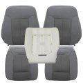 Gray Driver Passenger Bottom Top Lean Back Foam Cloth Replacement Seat Covers For Ford F250 F350 F450 F550 2011 2012 2013 2014 