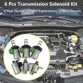Secosautoparts 6 Pcs Transmission Solenoid Kit Replace 48420k-r 4f27e Fn4a-el Compatible With Ford Fiesta Focus Mazda 2 3 5