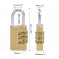 Uxcell 3-digit Combination Padlock Brass Locks 5mm Shackle Diameter For Gym Locker Fence Suitcase Travel Outdoor