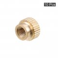 Uxcell Knurled Thumb Nuts 10pcs M4 X D9 5mm H8mm Brass Nut With Collar High Head Blind Hole For 3d Printer Parts