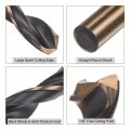 Uxcell 2pcs Jobber Drill Bits 8 5mm 0 335 Black Nitride Gold Titanium Coated M2 High Speed Steel Hss Twist For Stainless