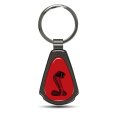 Ford Mustang Cobra Red Dome Dark Gunmetal Metal Teardrop Premium Key Chain Keychain Officially Licensed In The Usa 
