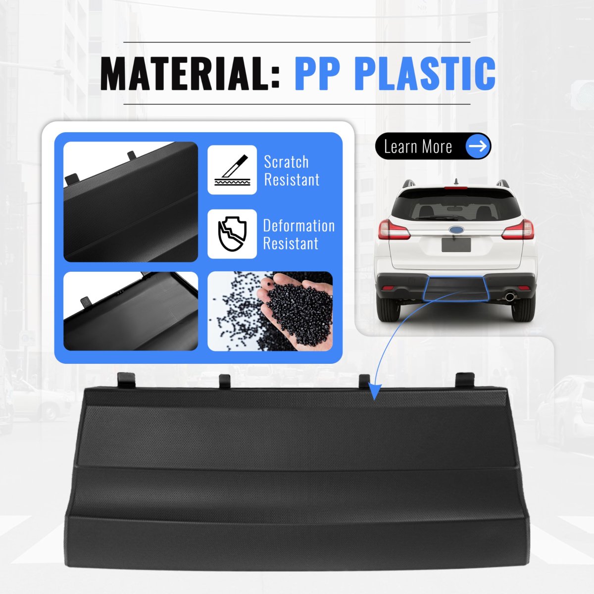 Bumper Hitch Cover Panel For 2019 2020 2021 2022 2023 2024 2025 Subaru Ascent Replacement 57731xc07a Black Pp Plastic Rear