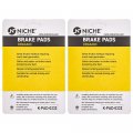Niche Brake Pad Set For Kawasaki Ninja Zx6r Zx14r Z1000 Concours 14 43082-0122 Front Organic 2 Pack