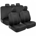 Carxs Seat Covers For Cars Black Two Tone Full Set Most Auto Truck Van Suv Breathable Polyester Interior Accessories Model 