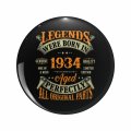 89th Birthday Vintage Legends Born In 1934 Keychain Double Sided Stainless Steel 1 25 Round Key Chain For Men And Women 