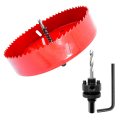 6 5 In Hole Saw Drill Bit With Heavy Duty Mandrel Bimetal Cutter For Wood Thin Metal Aluminum Pvc And Plastic 33 64 165mm 