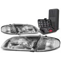 Auto Dynasty Oe Style Chrome Housing Clear Side Headlight Lamps Tool Kit For Mazda 626 98-99 