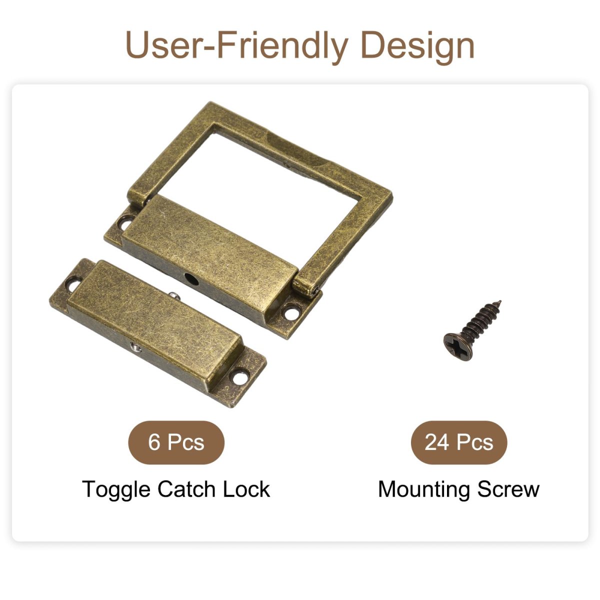 6pcs Toggle Catch Lock 1 85 In X 2 Hasp Latch Mini Clasp With Mounting Screws For Jewelry Box Gift Wooden Cabinet Bronze