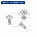 Uxcell 8 X 3 Self Drilling Screws 50pcs 304 Stainless Steel Phillips Pan Head Tapping For Wood Plastic