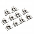 Cabinet Door Double Roller Catch Ball Latch With Prong Hardware Silver Tone 10pcs 