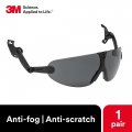 3m Safety Glasses Ansi Z87 Anti-fog Gray Lens Attaches To Hard Hat Suspension