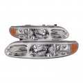 Headlightsdepot Chrome Housing Halogen Left And Right Headlights Pair For Newmar Kountry Star 2002-2004 