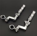 Xkh Group Motorcycle Chrome Bamboo Style Foot Peg Footrest With Mounting Kit Clamps Fits Front Engine Guards 1-1 2 Diameter