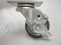 3 X 1-1 4 Swivel Caster With Brake Thermoplastic Soft Rubber Non-marking Wheel 
