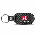 Ipick Image Made For Honda Logo In Red 100 Real Black Carbon Fiber Tag Style Key Chain