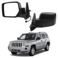 Driver Side Mirror For Jeep Patriot 2007 2008 2009 2010 2012 2013 2014 2015 Power Heated Glass Manual Folding Black Textured 