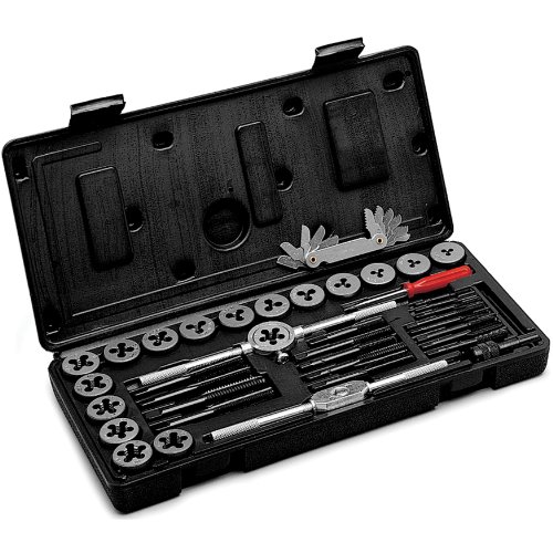 Performance Tool W4001db 40-piece Sae Tap And Die Set Coarse Fine Threads Essential Threading Rethreading Kit With Accessories