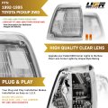 Front Corner Parking Lamps For 1992-1995 Toyota Pickup Truck 2wd Us Spec Clear Lens Left And Right Pair With Bulbs Ln100