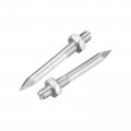 M6x50mm Pipe Clamp Clips Nails Carbon Steel Connectors Silver Tone 24pcs 