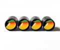 Mango Emoji Tire Valve Stem Caps Black Aluminum Set Of Four 