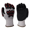 Armor Guys Basetek Premium Work Gloves With Hct Microfoam Nitrile Coating Ansi A3 Cut Level Padded Gel Palm Tpv Back Hand 