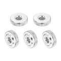 5pcs M5 Knurled Thumb Nuts Carbon Steel Round Flat Head Through Hole Handle Nut Lock Adjusting Thin Type Silver 