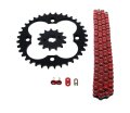 Honda Trx250r Chain And Sprocket Kit 520 92 Red Non O Ring With 13 Tooth Front 38 Rear Steel Sprockets For 1988 1989 Models 