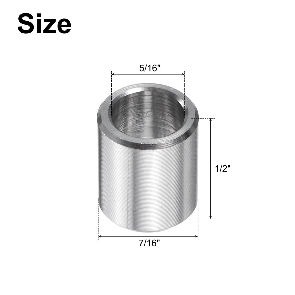 10 Pcs Stainless Steel Spacers 5 16 In Bore X 7 Od 1 2 Length Round Metal Screw Bushing For Screws Bolts And Rods