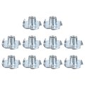1 4 -20 T-nuts Zinc-plated Carbon Steel 4-pronged Tee Nuts Threaded Inserts For Climbing Holds And Wood Workings White 50pcs 