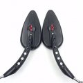 Httmt Black Skull Side Mirrors Raindrop Shape Compatible With H-d Dyna Super Glide Convertible Fxds Conv