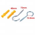 Uxcell 5pcs 8mmx40mm Self Drilling Drywall Anchor With 18 5mm Inner Dia Screw Hook Eye