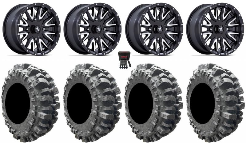 Bundle 9 Items Msa Creed 15 Wheels Machined 31 Bogger Tires 4x110 Bolt Pattern 12mmx1 25 Lug Kit