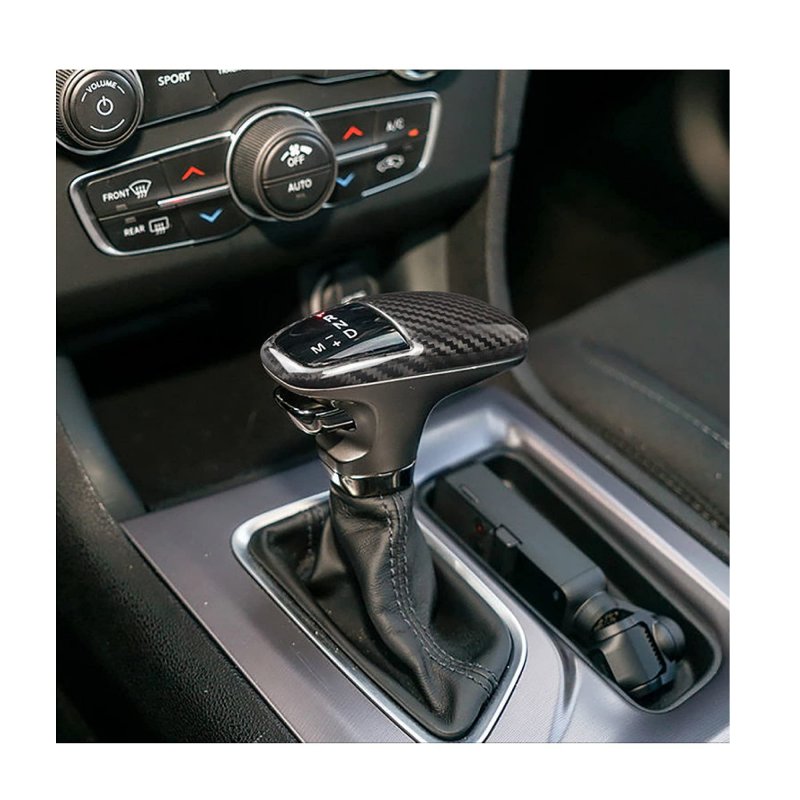 Real Carbon Fiber Shift Knob Top Cover Trim For Dodge Challenger Charger Durango 2015 2016 2017 2018 2019 2020 2021 Automatic