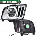 G-plus Led Drl Headlights Compatible With 2005 2006 2007 2008 2009 Ford Mustang Bumper Headlamp Clear Lens Chrome Housing Amber