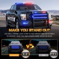 Xridonsen 2pcs 30 Inch Blue Grill Emergency Lights Strip 360 Led Firefighter Police Exterior Front Rear Grille Strobe Flashing