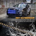 Xridonsen 2pcs 30 Inch Blue Grill Emergency Lights Strip 360 Led Firefighter Police Exterior Front Rear Grille Strobe Flashing