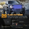 Xridonsen 2pcs 30 Inch Blue Grill Emergency Lights Strip 360 Led Firefighter Police Exterior Front Rear Grille Strobe Flashing