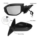 Left Driver Side Door Mirror Assembly For Honda Civic 2016 2021 Us Built Models Power Glass Heated Manual Folding 5 Pins Black