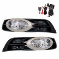Glossy Black Fog Light Lamps Honda Civic Coupe 2 Door 12-13 W Wiring Kit Pair