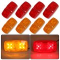 Hecasa Led Trailer Marker 4 X 2 Bullseye Light 10 Diodes Indicator Double Bubble Rectangular 12v Surface Mount Rv Camper Trucks 