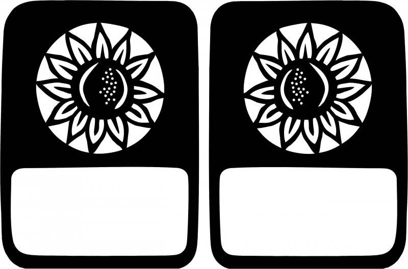 Jeeptails Inverted Sunflower Tail Lamp Light Covers Non-led For Jeep Gladiator