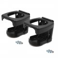 Uxcell 2pcs Plastic Foldable Car Water Cup Drink Bottle Can Holder Stand Mount Black