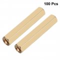 Uxcell 100pcs Brass Straight Pcb Pillar Female Thread Hex Standoff Spacer M3x5x25mm