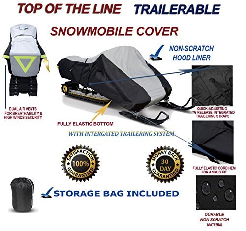 600d Snowmobile Travel And Storage Cover Compatible For 2019-2019 Model Year Polaris 600 Indy Xc 129 Sleds Slush Mud Protection